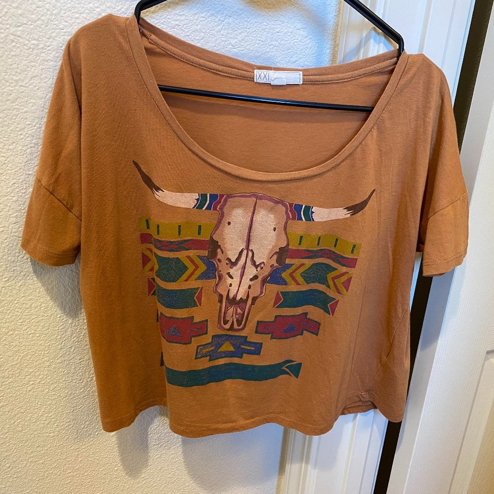 Forever 21 Graphic Crop Tee